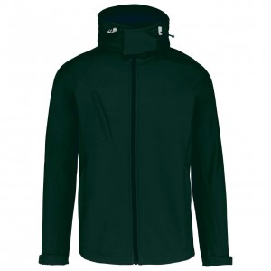 Kariban frfi kapucnis softshell dzseki, Bottle Green
