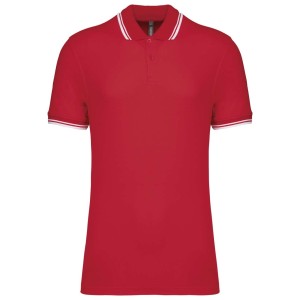 Kariban frfi rvidujj gallros pl, Red/White