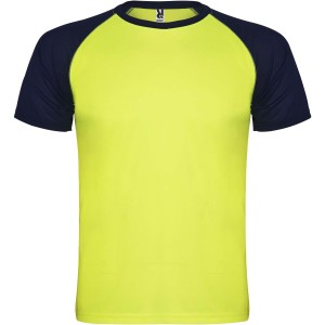 Roly Indianapolis rvid ujj uniszex sportpl, fluor yellow, navy blue